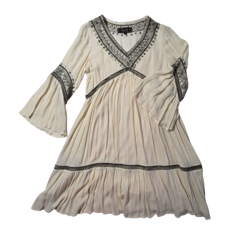Double-D Ranch Ivory Dress or Tunic Flirty Boho Western Loose Fit Small